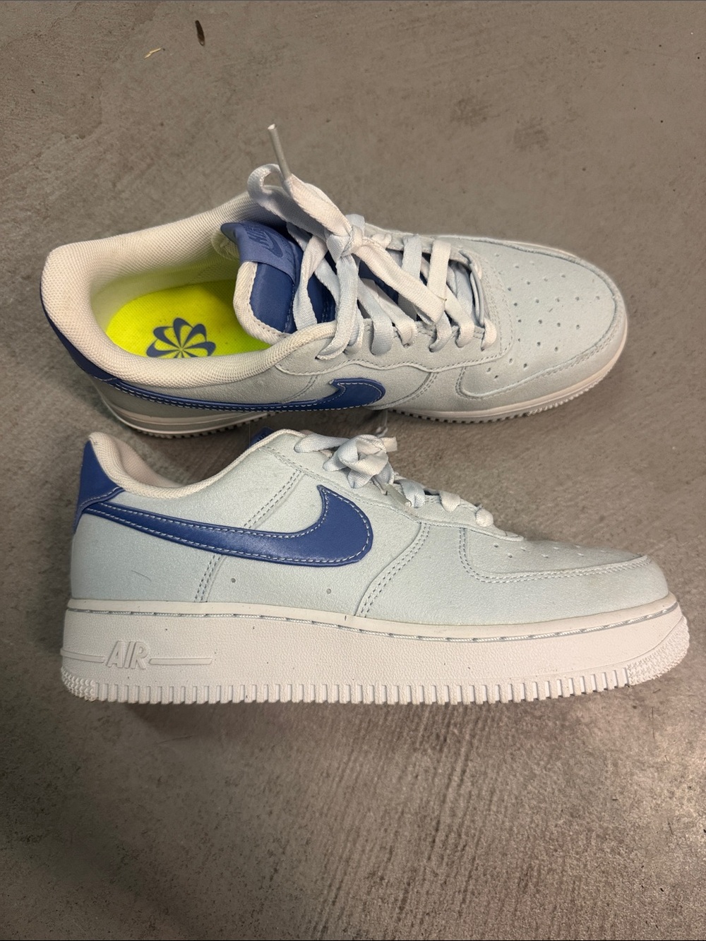 Nike Kids Sneakers in Light Blue with Royal Blue Swoosh